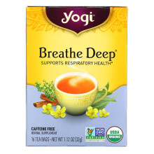 Yogi Tea, Respiration Profonde, Sans Caféine, 16 Sachets de Thé, 1,12 oz (32 g)