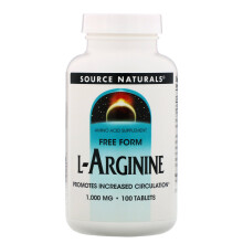 Source Naturals, L-Arginin, Freie Form, 1.000 mg, 100 Tabletten