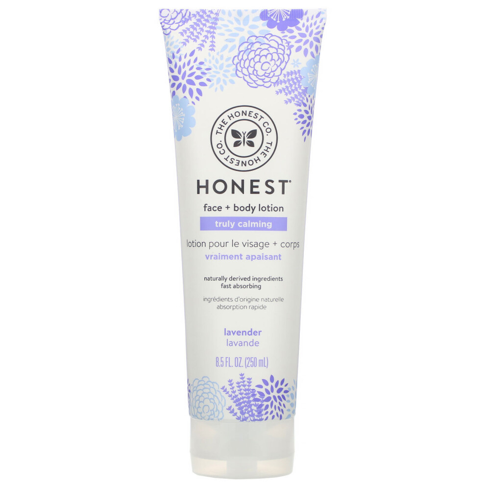 , Truly Calming Face + Body Lotion, 8.5 Fl Oz (250 Ml) Lavender The Honest Company
