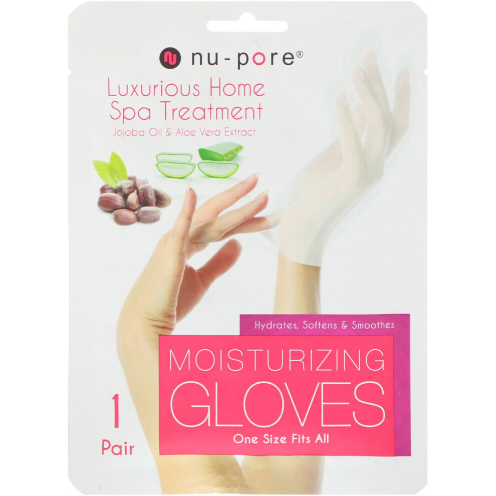 Nu-Pore , Moisturizing Gloves, Jojoba Oil & Aloe Vera Extract, 1 Pair