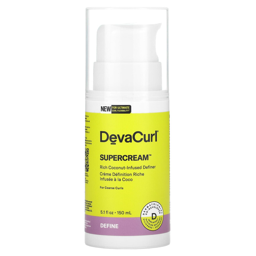 Devacurl , Supercream, Rich Coconut- Infused Definer, 5.1 Fl Oz (150 Ml)