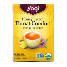 Yogi Tea, Confort de la GorgeÆ, Miel Citron, Sans Caféine, 16 Sachets de Thé, 1,12 oz (32 g)