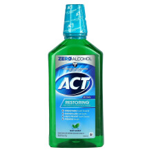 ACT Restoring Zero Alcohol Fluoride Collutorio 33.8 fl. oz. Rinforza Smalto Denti, Menta