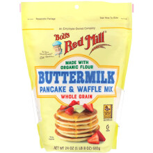 Bob's Red Mill, Buttermilch-Pfannkuchen- & Waffelmischung, Vollkorn, 24 oz (680 g)