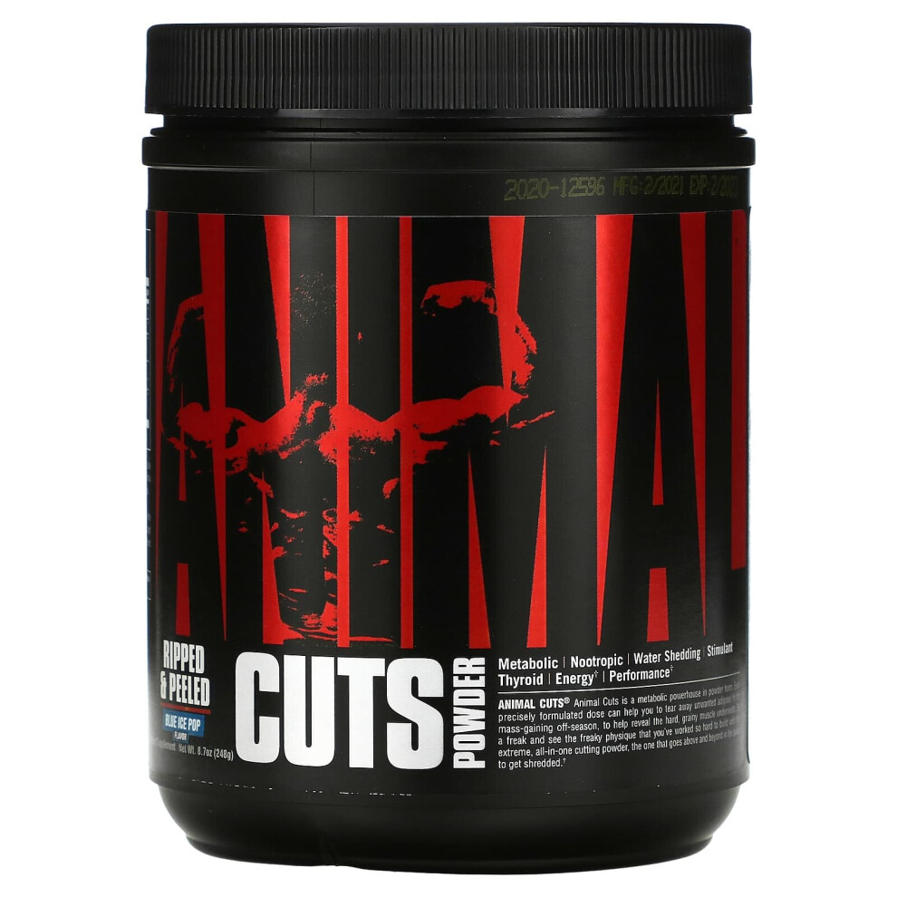 Universal Nutrition, Animal Cuts Powder, Blue Ice Pop, 8.7 oz (248 g)