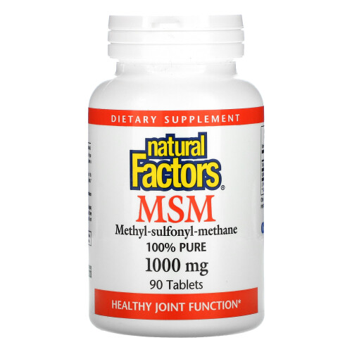 Natural Factors, MSM, 1,000 mg, 90 Tablets