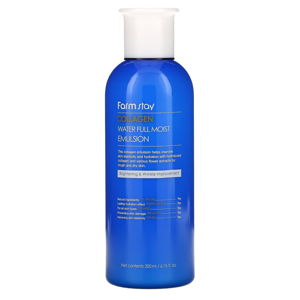Farmstay , Collagen Water Full Moist Emulsion, 6.76 Fl Oz (200 Ml)
