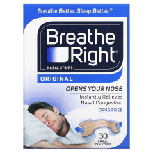 Breathe Right, Nasenpflaster, Groß, Braun, 30 Streifen