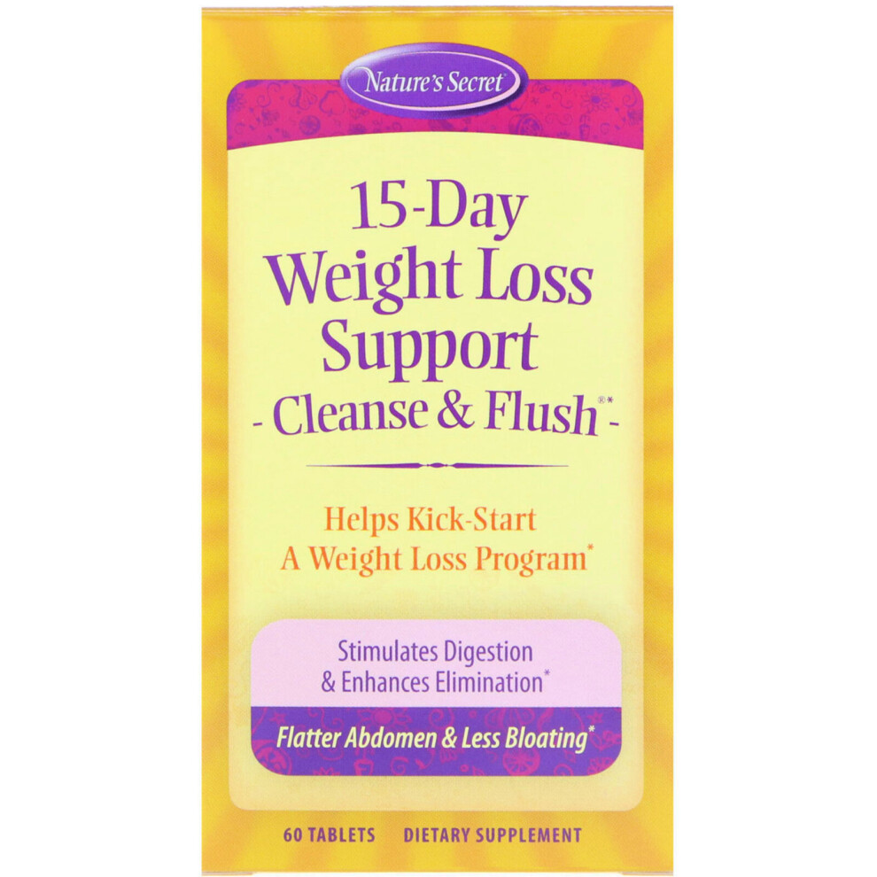 Nature's Secret, 15-Day Weight Loss Support, Cleanse & Flush, 60 Tablets