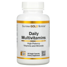 California Gold Nutrition, Multivitamines et Minéraux, Deux par Jour, 60 Gélules Végétales