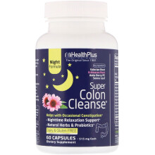 Health Plus, Super Nettoyage du Côlon, Nuit, 60 Gélules