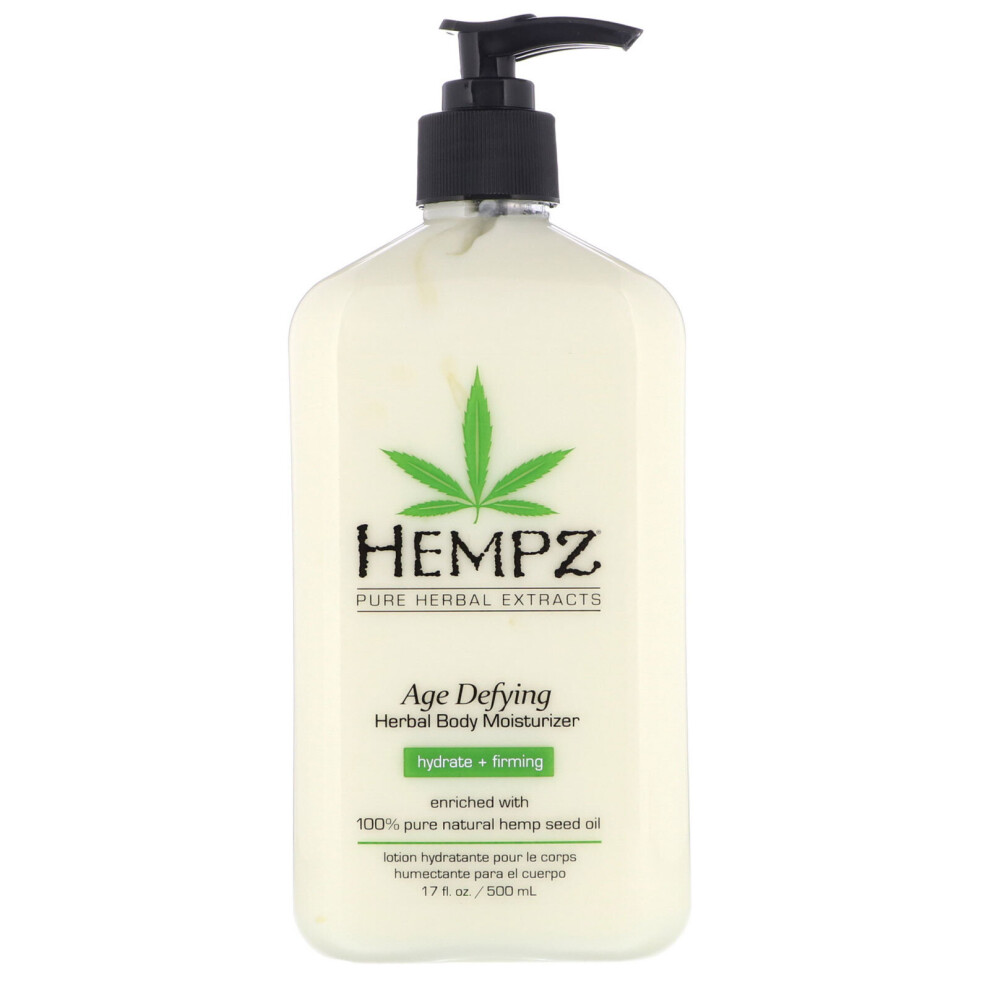 Hempz, Age Defying Herbal Body Moisturizer, Hydrate + Firming, 17 fl oz (500 ml)