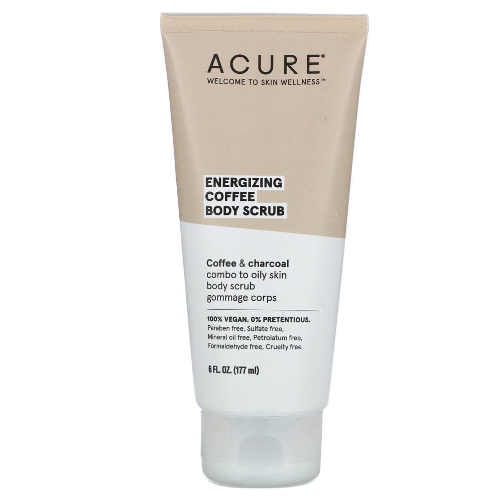 Acure , Energizing Coffee Body Scrub, 6 Fl Oz (177 Ml)