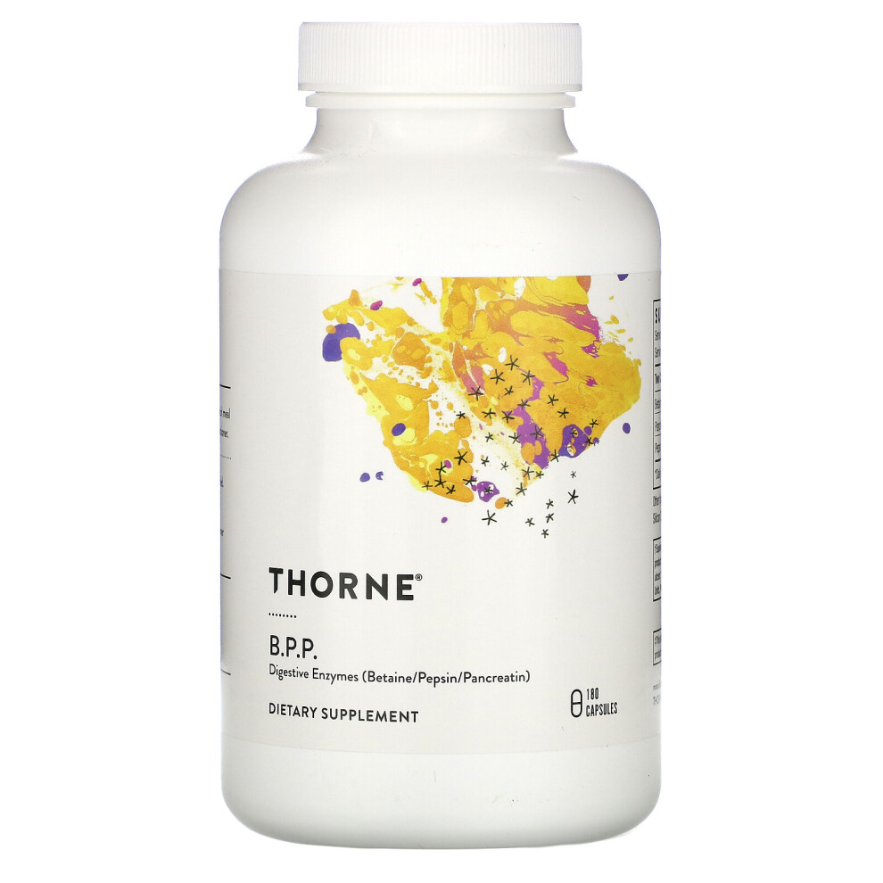 Thorne Research , B.p.p., (Betaine/Pepsin/Pancreatin), Digestive Enzymes, 180 Capsules