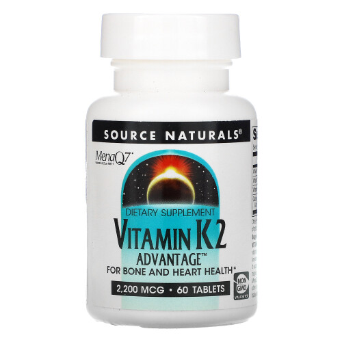 Source Naturals, Vitamin K2, 2.200 mcg, 60 Tabletten