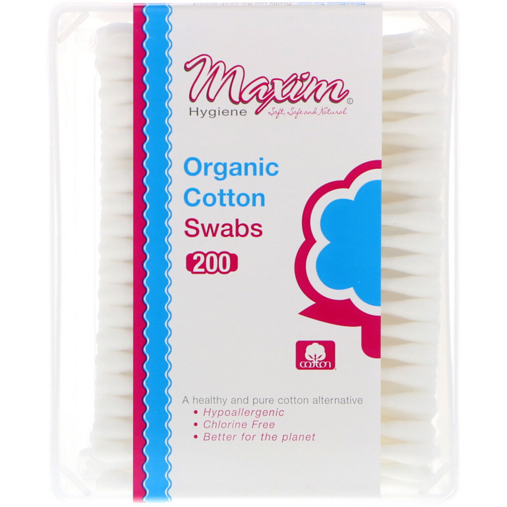 Maxim Hygiene Products , Organic Cotton Swabs, 200 Count