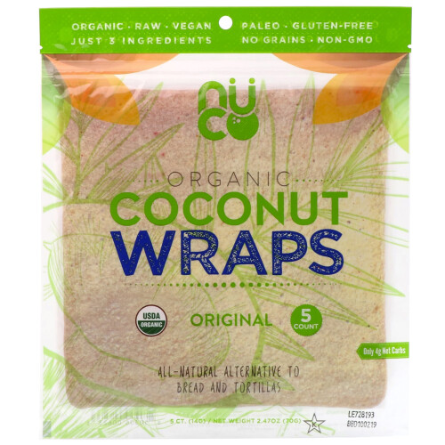 NUCO, Bio Kokos Wraps, Original, 5 Wraps je 14 g