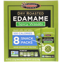 Seapoint Farms, Edamame RĂ´ti Ă Sec, Wasabi, 8 Sachets Snack, 0,79 oz (22,5 g) Chacun