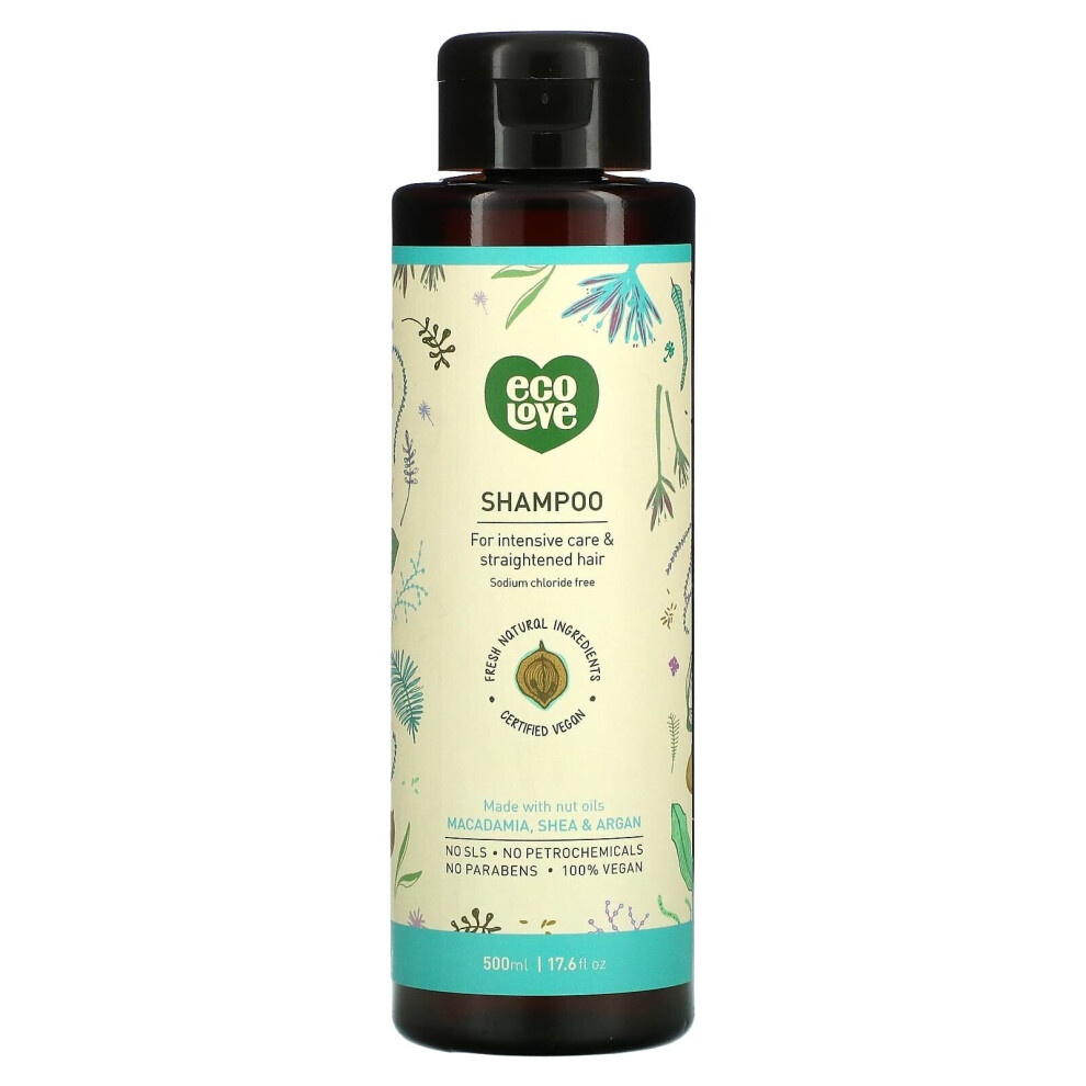 Eco Love , Shampoo, Macadamia, Shea & Argan, 17.6 Fl Oz (500 Ml)