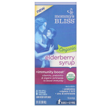 Mommy's Bliss, Enfants, 1-12 Ans, Sirop Biologique de Sureau + Stimulant Immunitaire, 3 fl oz (90 ml)