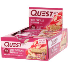 Quest Nutrition, Protein Riegel, Weiße Schokolade Himbeere, 12 Riegel, je 2,12 Unzen (60 g)
