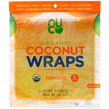 NUCO, Wraps de Noix de Coco Biologiques, Curcuma, 5 Wraps (14 g) Chacun