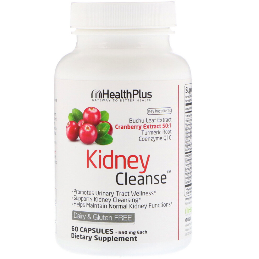 Health Plus Inc. Health Plus, Kidney Cleanse, 550 Mg, 60 Capsules
