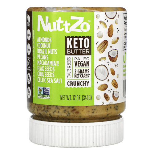 Nuttzo, Beurre Kéto, 7 Noix et Graines, Croquant, 12 oz (340 g)