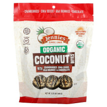 Jennies Macaroons, Bouchées de Noix de Coco Biologiques, aux Canneberges, Graines de Chia, Baies de Goji et Chocolat, 5,25 oz (149 g)