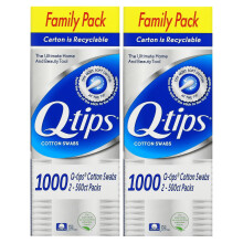 Q-tips, Wattestäbchen, Familienpackung, 2 Packungen, je 500 Stück