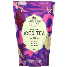 Harney & Sons, Thé Glacé Infusé Frais, Punch Indigo, Sans Caféine, 15 Sachets de Thé pour Deux Litres, 7,5 oz (212 g)
