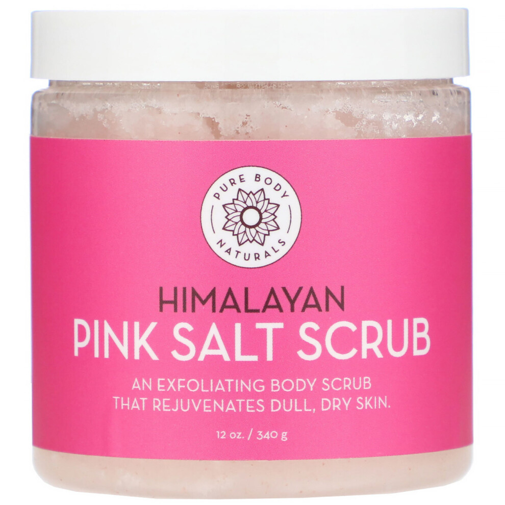 Pure Body Naturals Pink Himalayan Salt Scrub 12 Oz (340 G)