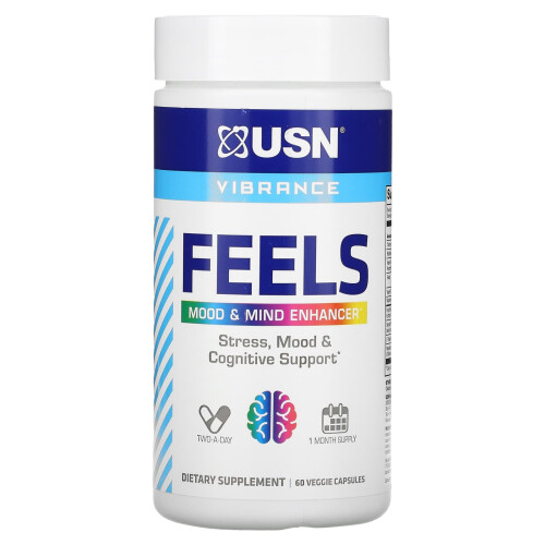 USN USN, Feels, Mood & Mind Enhancer, 60 Veggie Capsules