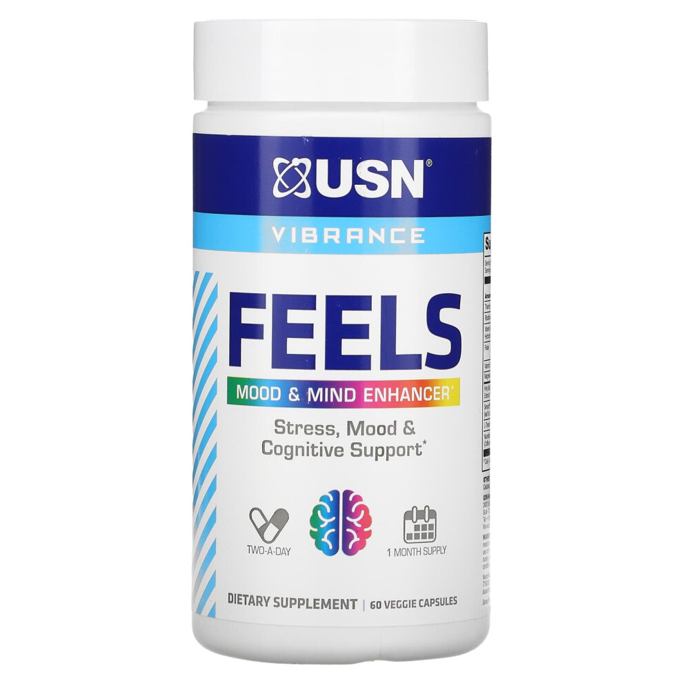 USN, Feels, Mood & Mind Enhancer, 60 Veggie Capsules