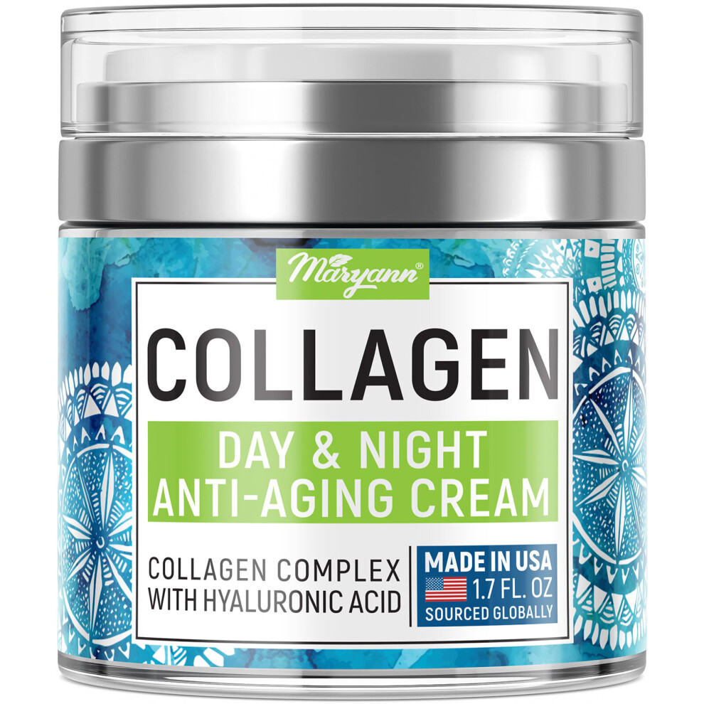 Maryann Organics Cream Collagen, Day & Night Anti-Aging 1.7 Fl Oz