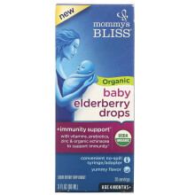 Mommy's Bliss, Gouttes Bio de Sureau pour Bébé, 4 Mois et Plus, 3 fl oz (90 ml)