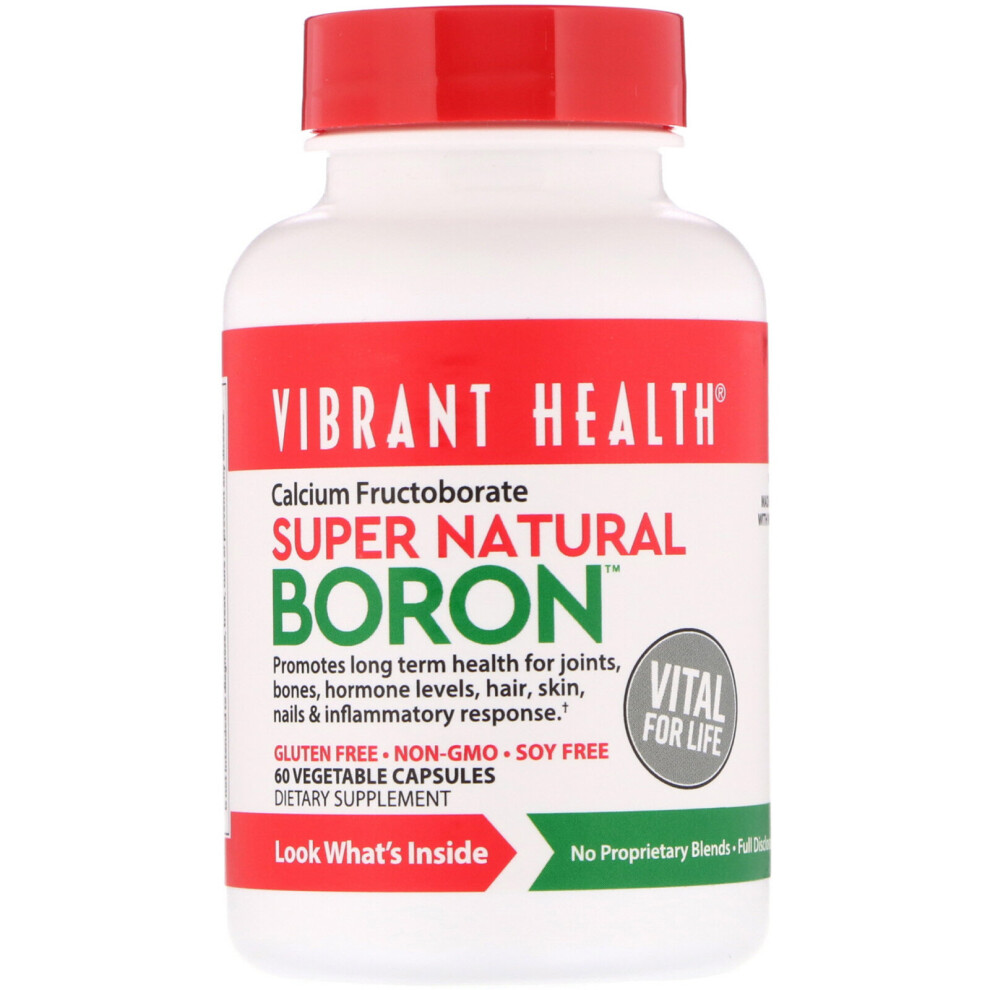 Vibrant Health , Super Natural Boron, 60 Vegetable Capsules