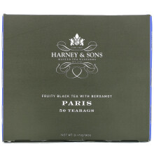 Harney & Sons, Thé Noir Fruité à la Bergamote, Paris, 50 Sachets de Thé, 3,17 oz (90 g)