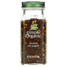 Simply Organic, Piment Rouge Concassé, 1,59 oz (45 g)