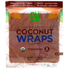 NUCO, Wraps de Noix de Coco Biologiques, Cannelle, 5 Wraps, 14 g Chacun