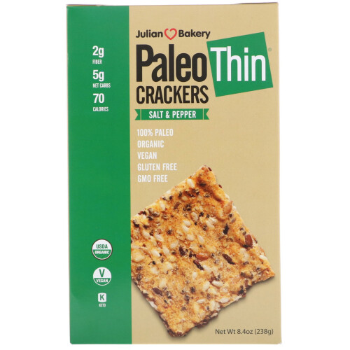 Julian Bakery, Paleo Thin Cracker, Salz & Pfeffer, 8,4 oz (238 g)