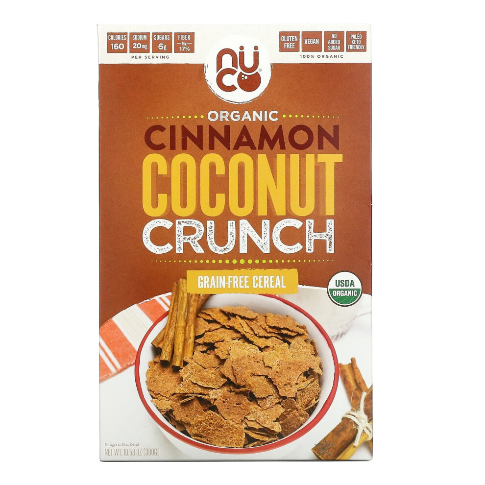 Nuco Organic Cinnamon Coconut Crunch, -Free Cereal, 10.58 Oz (300 G) Grain