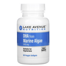 Lake Avenue Nutrition, DHA aus Meeresalgen, 200 mg, Vegetarisches Omega, 60 vegetarische Weichkapseln