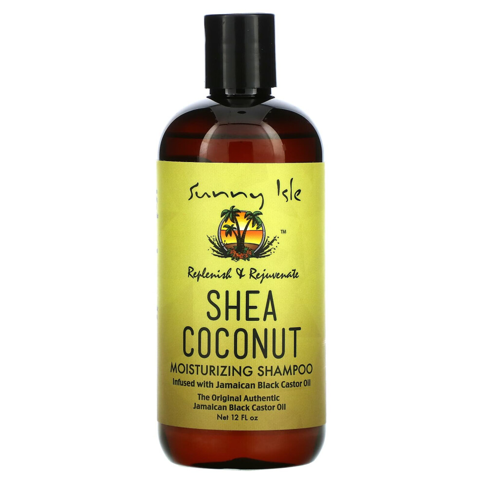 Sunny Isle Black Shea Coconut Moisturizing Shampoo With Jamaican Castor Oil, 12 Fl Oz