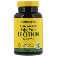 NaturesPlus, Eigelb-Lecithin, 600 mg, 180 Kapseln (300 mg pro Kapsel)