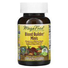 MegaFood, Blut-Builder Minis, Eisen, 60 Tabletten