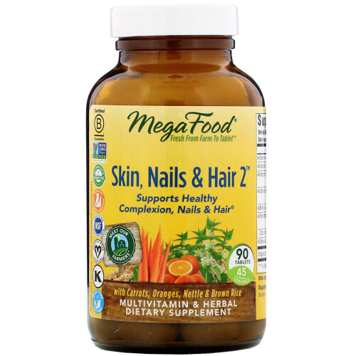 MegaFood, Peau, Ongles & Cheveux 2, 90 Comprimés