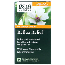 Gaia Herbs, Reflux Linderung, 45 Kautabletten