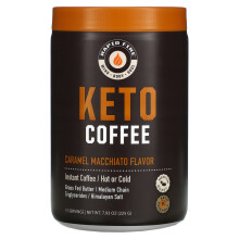 RAPIDFIRE, Café Keto, Caramel Macchiato, Instantané, Torréfaction Moyenne, 7,93 oz (225 g)
