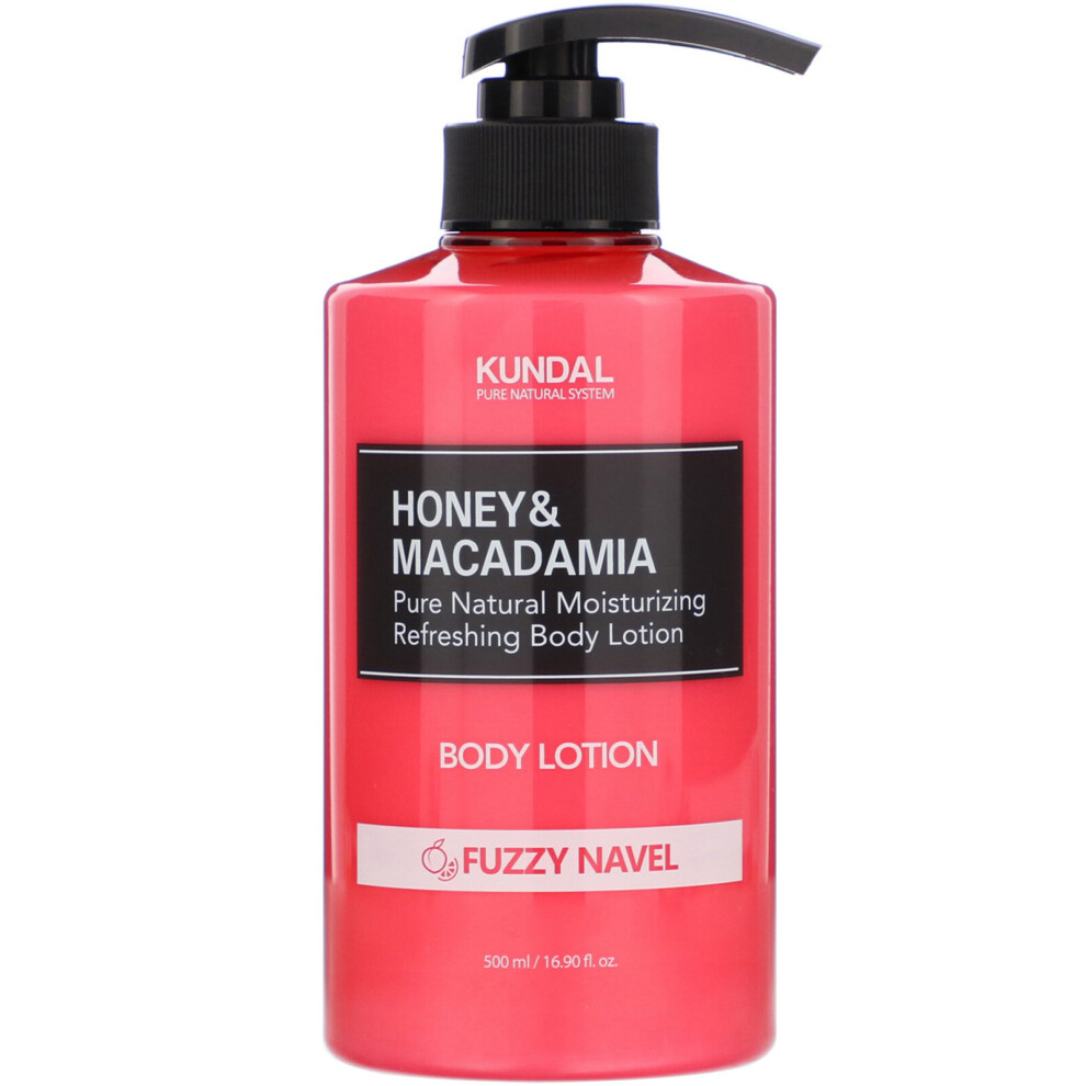 Kundal , Honey & Macadamia, Body Lotion, Fuzzy Navel, 16.90 Fl Oz (500 Ml)